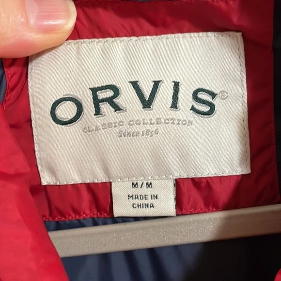 ORVIS ESSEX DUCK DOWN PUFFER VEST. Medium. Red. - Picture 4 of 7